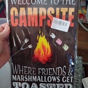 Source Unknown Welcome to the Campsite Sign - Brown, Red, Yellow